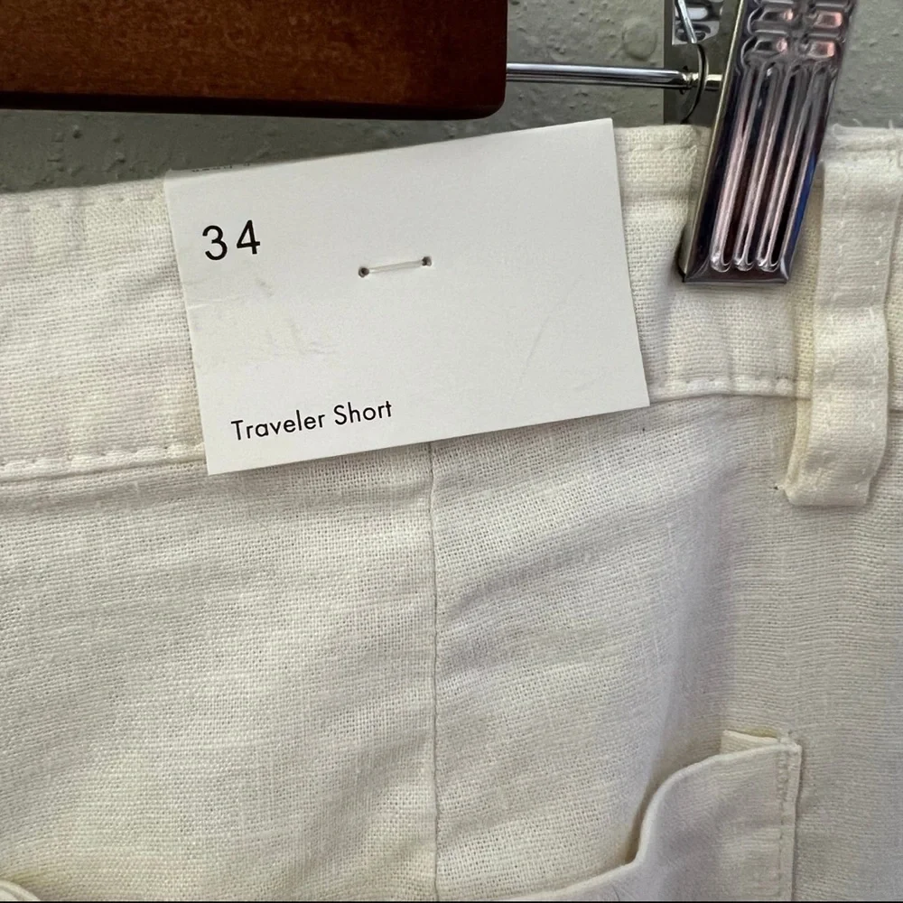 ONIA Traveler Straight Leg Linen Blend Shorts Size 34 New